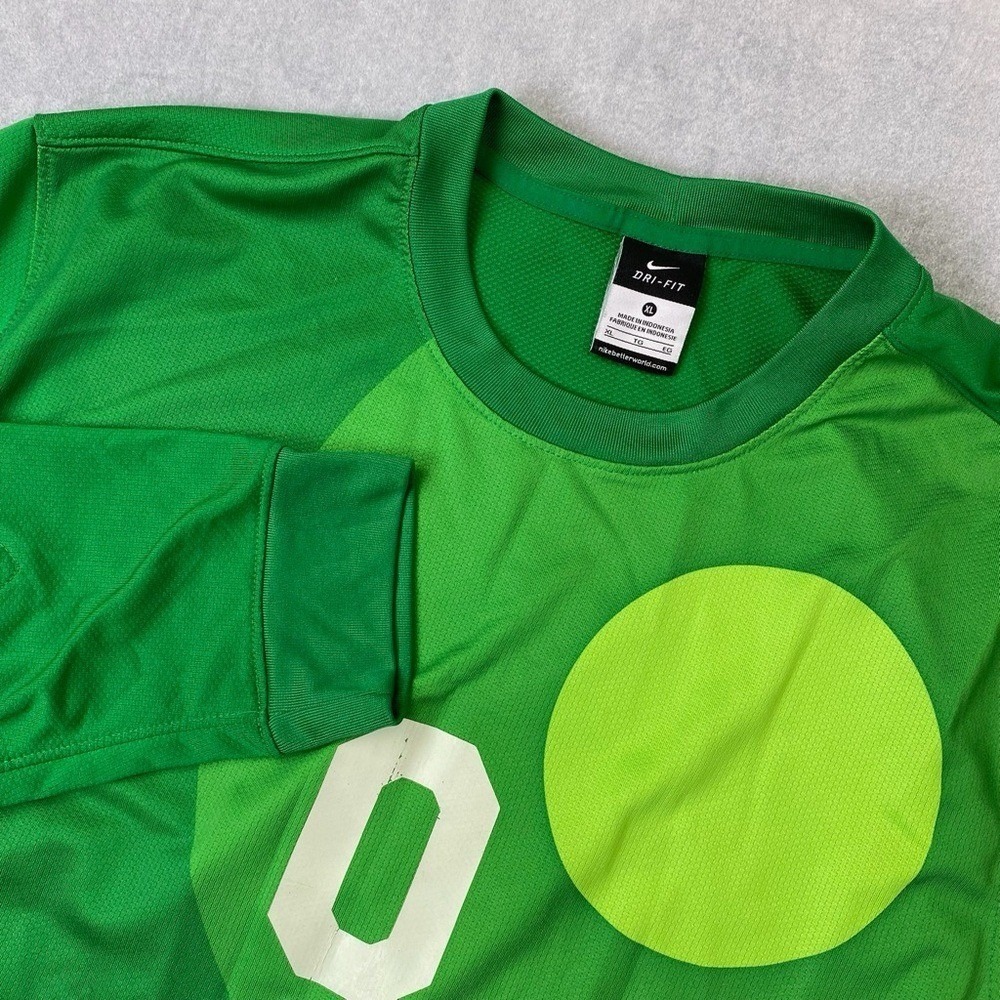 Nike Dri‎ Fit Soccer Jersey Green Long Sleeve Athletic Mens Size XL